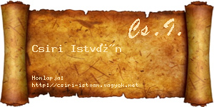 Csiri István névjegykártya
