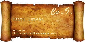 Csiri István névjegykártya