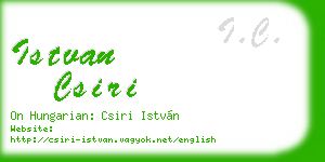 istvan csiri business card
